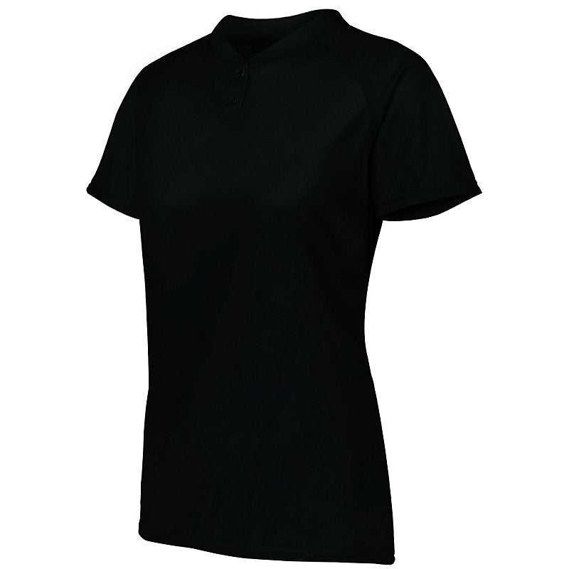 Augusta 1567 Ladies Attain Two-Button Jersey - Black - HIT a Double
