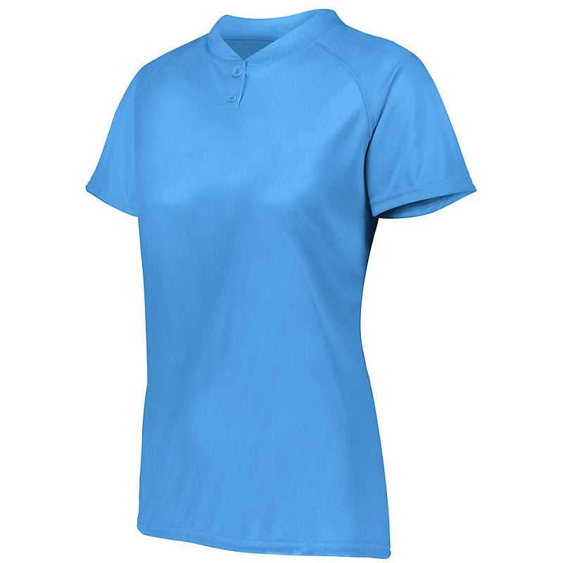 Augusta 1567 Ladies Attain Two-Button Jersey - Columbia Blue - HIT a Double
