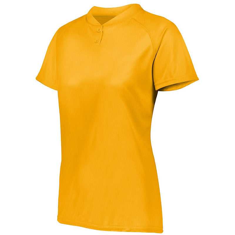 Augusta 1567 Ladies Attain Two-Button Jersey - Gold - HIT a Double