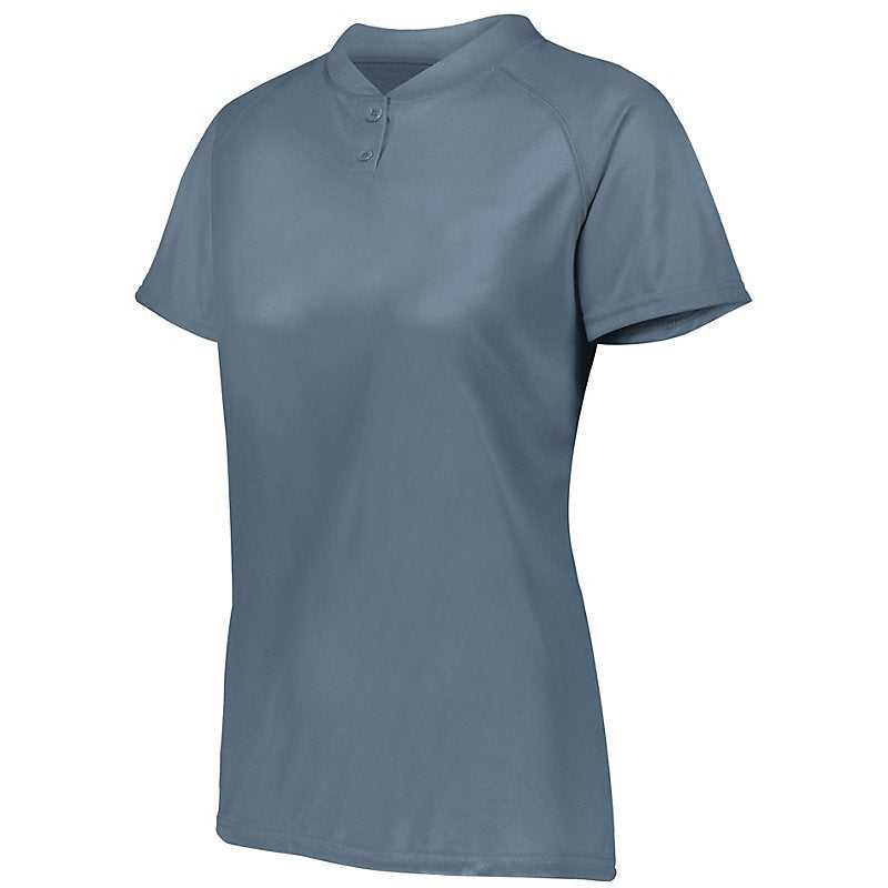Augusta 1567 Ladies Attain Two-Button Jersey - Graphite - HIT a Double