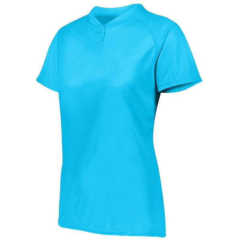 Augusta 1567 Ladies Attain Two-Button Jersey - Power Blue - HIT a Double