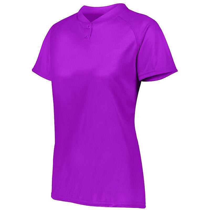 Augusta 1567 Ladies Attain Two-Button Jersey - Power Pink - HIT a Double