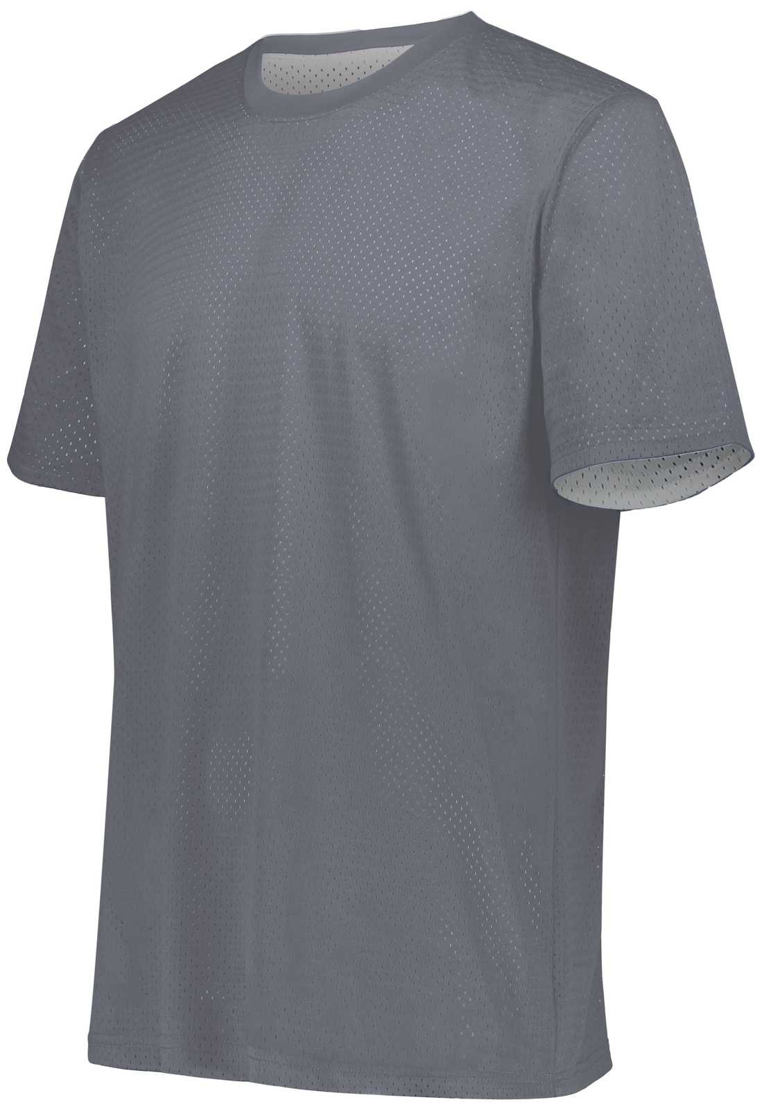 Augusta 1602 Short Sleeve Mesh Reversible Jersey - Graphite White - HIT a Double