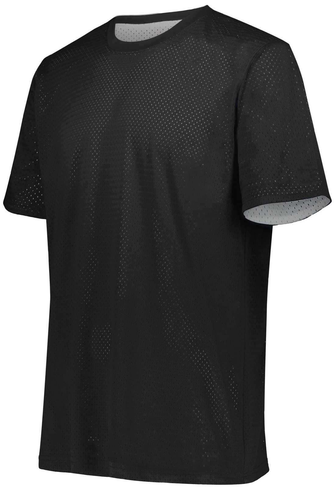 Augusta 1603 Youth Short Sleeve Mesh Reversible Jersey - Black White - HIT a Double