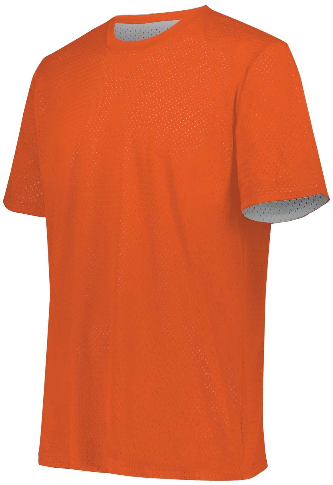 Augusta 1603 Youth Short Sleeve Mesh Reversible Jersey - Orange White - HIT a Double