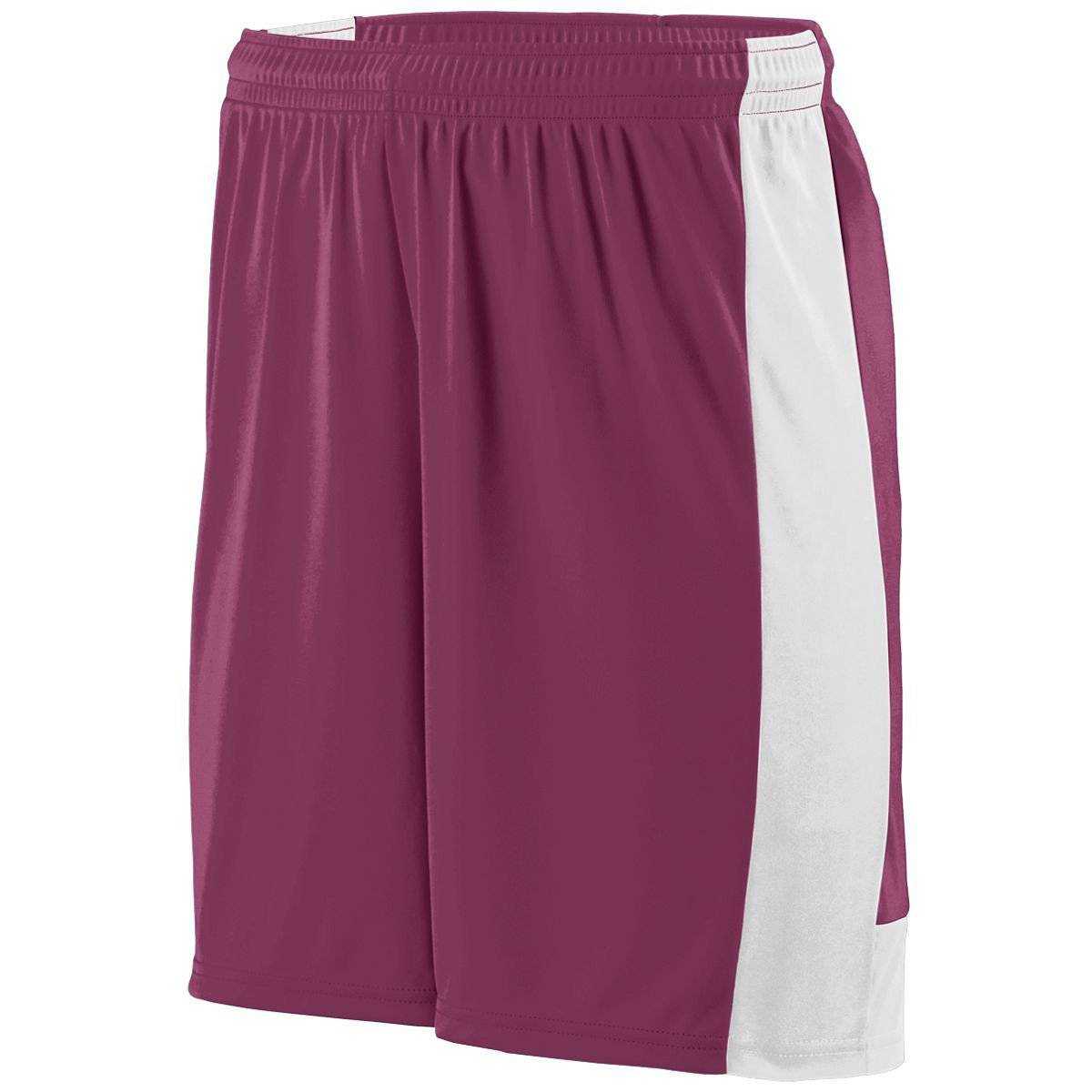 Augusta 1606 Lightning Short - Youth - Maroon White - HIT a Double
