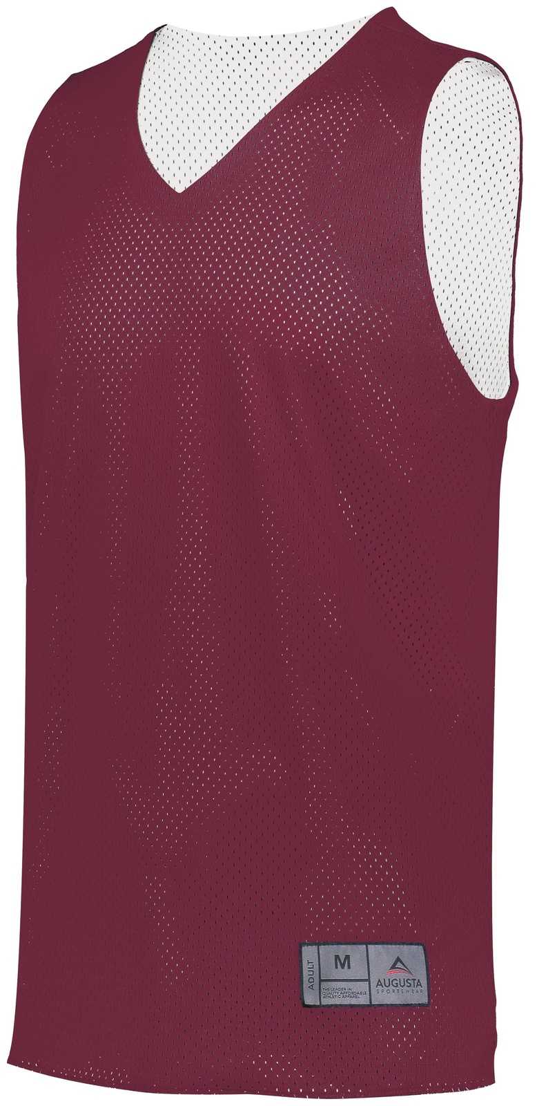 Augusta 161 Tricot Mesh Reversible Jersey 2.0 - Maroon White - HIT a Double
