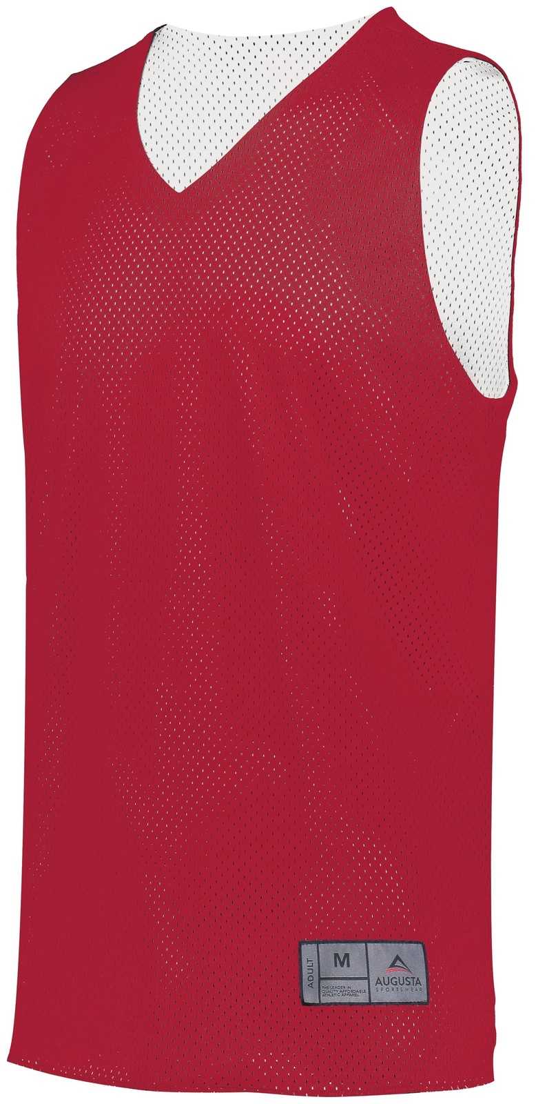 Augusta 161 Tricot Mesh Reversible Jersey 2.0 - Scarlet White - HIT a Double