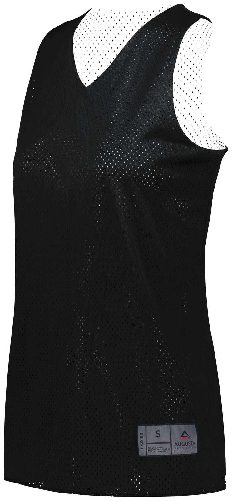 Augusta 163 Youth Tricot Mesh Reversible 2.0 Jersey - Black White - HIT a Double