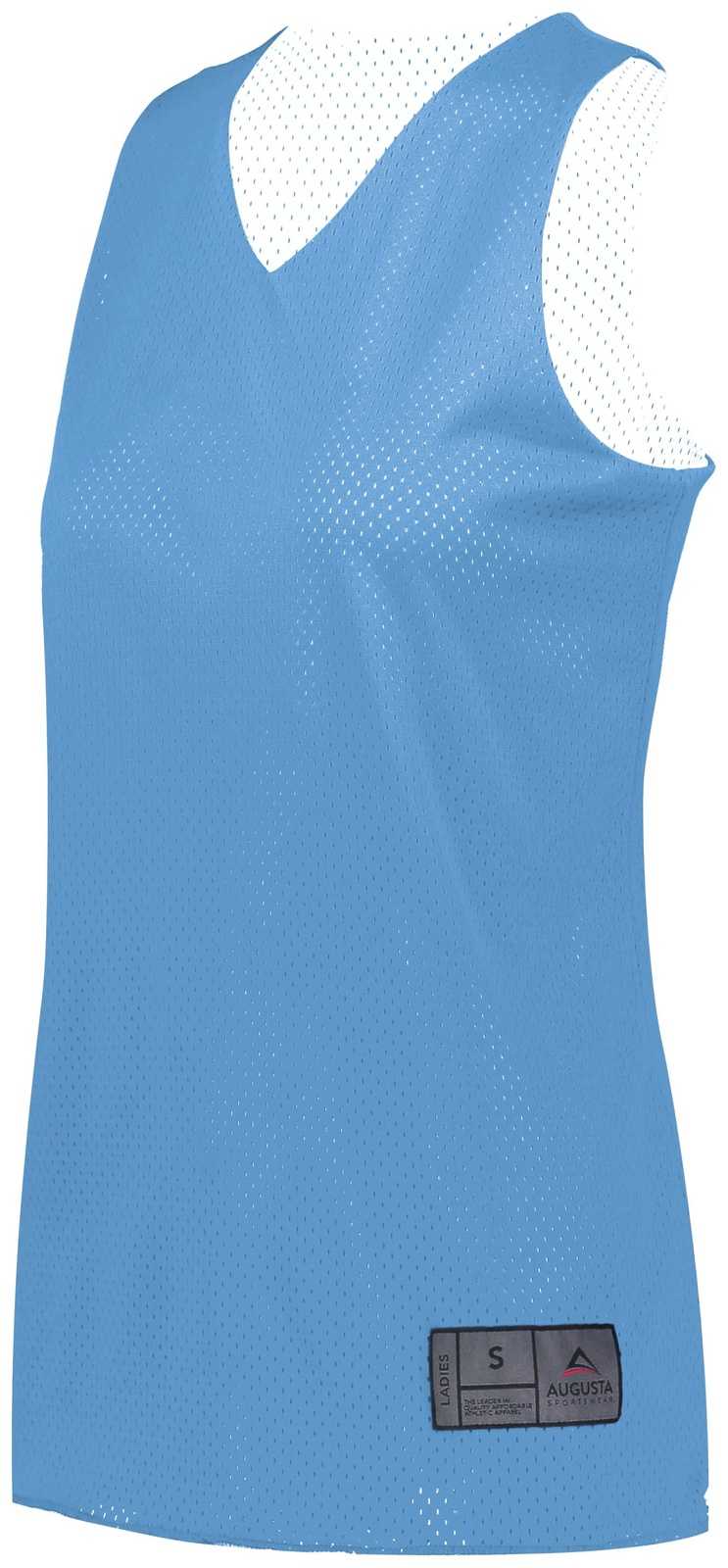 Augusta 163 Youth Tricot Mesh Reversible 2.0 Jersey - Columbia Blue White - HIT a Double