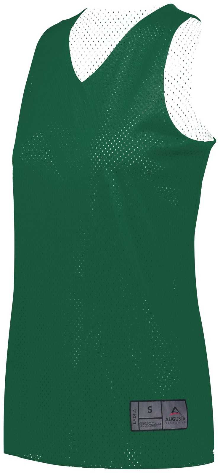 Augusta 163 Youth Tricot Mesh Reversible 2.0 Jersey - Dark Green White - HIT a Double