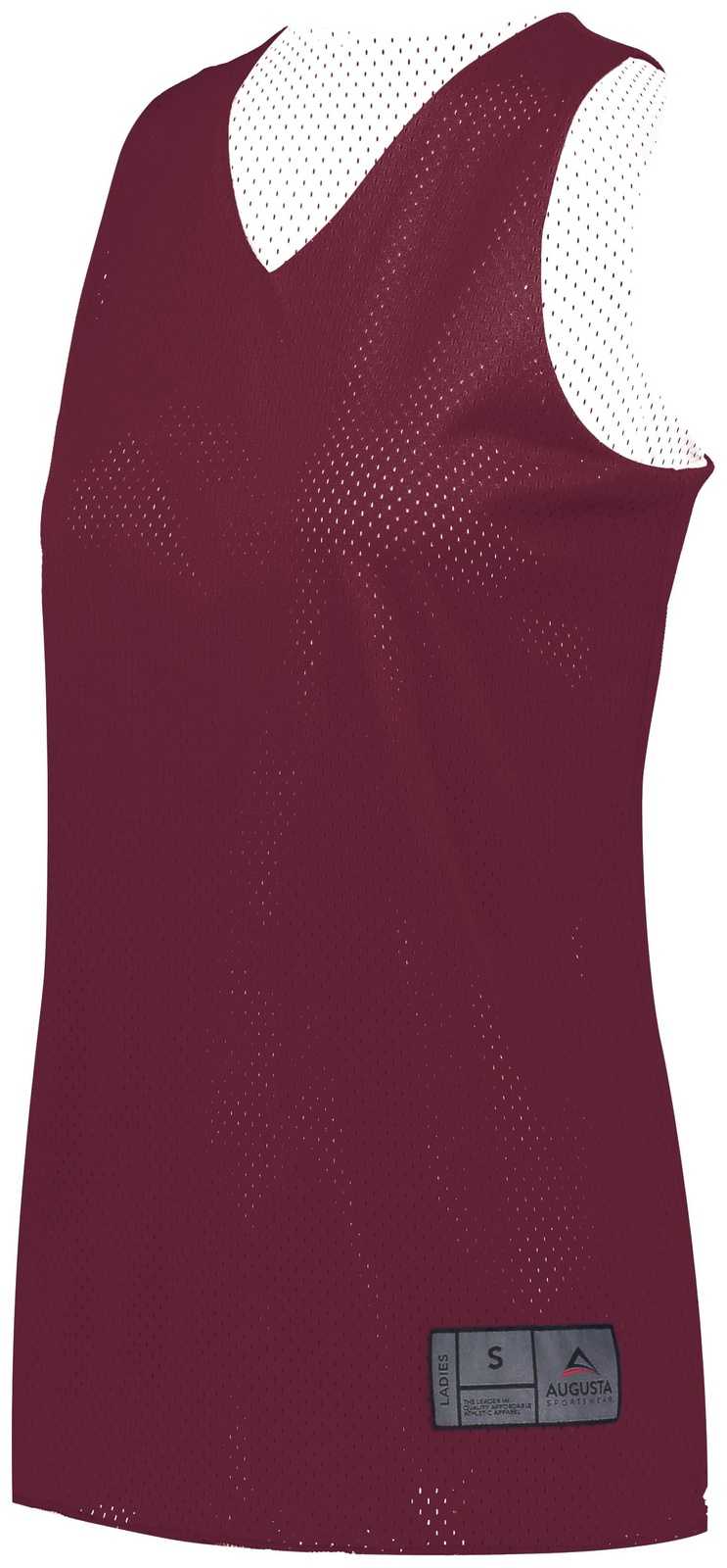 Augusta 163 Youth Tricot Mesh Reversible 2.0 Jersey - Maroon White - HIT a Double