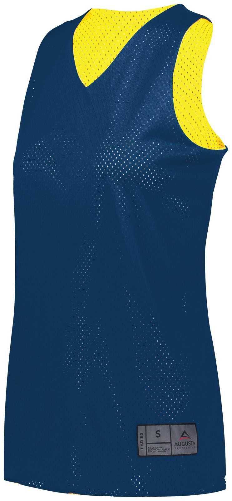 Augusta 163 Youth Tricot Mesh Reversible 2.0 Jersey - Navy Gold - HIT a Double