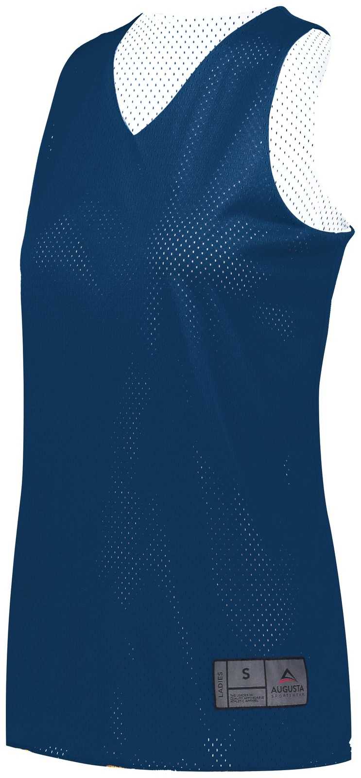 Augusta 163 Youth Tricot Mesh Reversible 2.0 Jersey - Navy White - HIT a Double