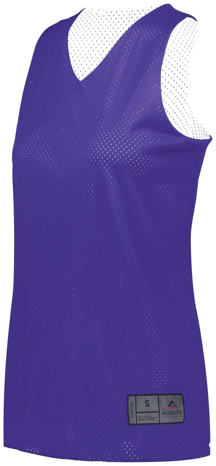 Augusta 163 Youth Tricot Mesh Reversible 2.0 Jersey - Purple White - HIT a Double