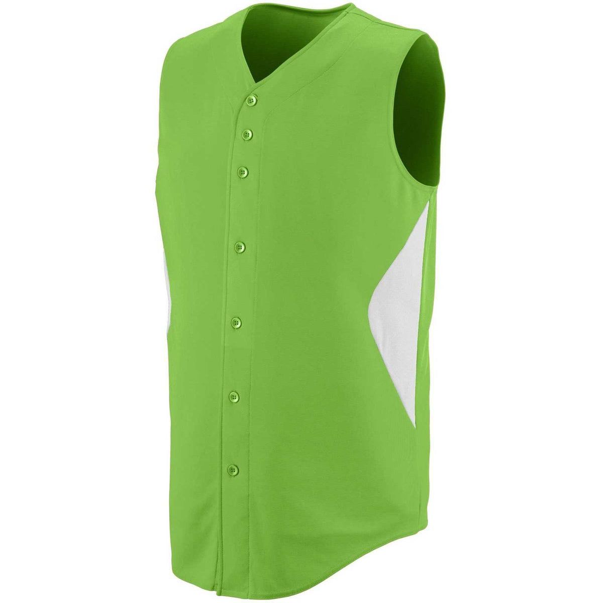 Augusta 1652 Sleeveless Wheel House Jersey - Lime White - HIT a Double