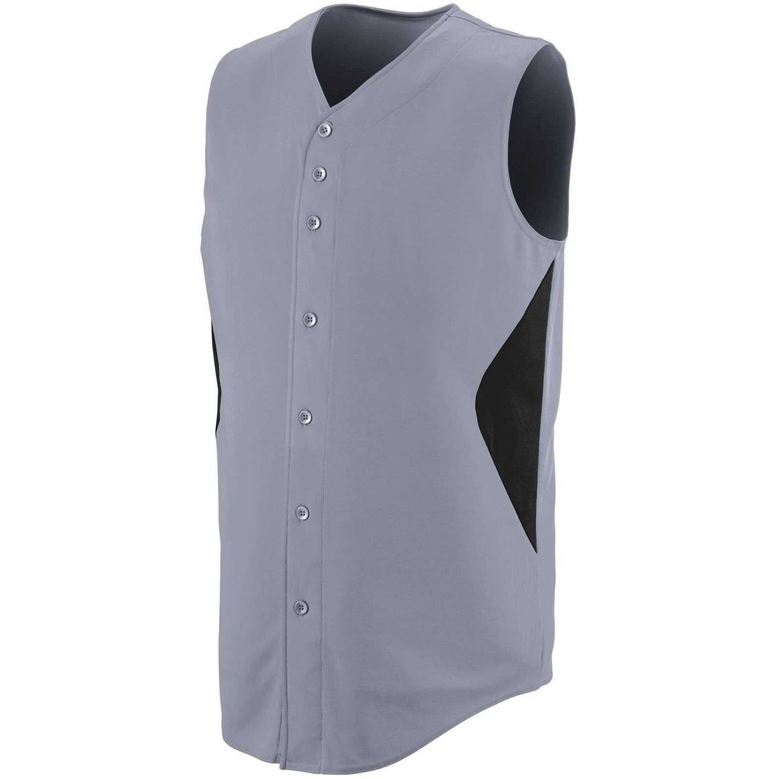 Augusta 1653 Sleeveless Wheel House Jersey - Youth - Blue Gray Black - HIT a Double