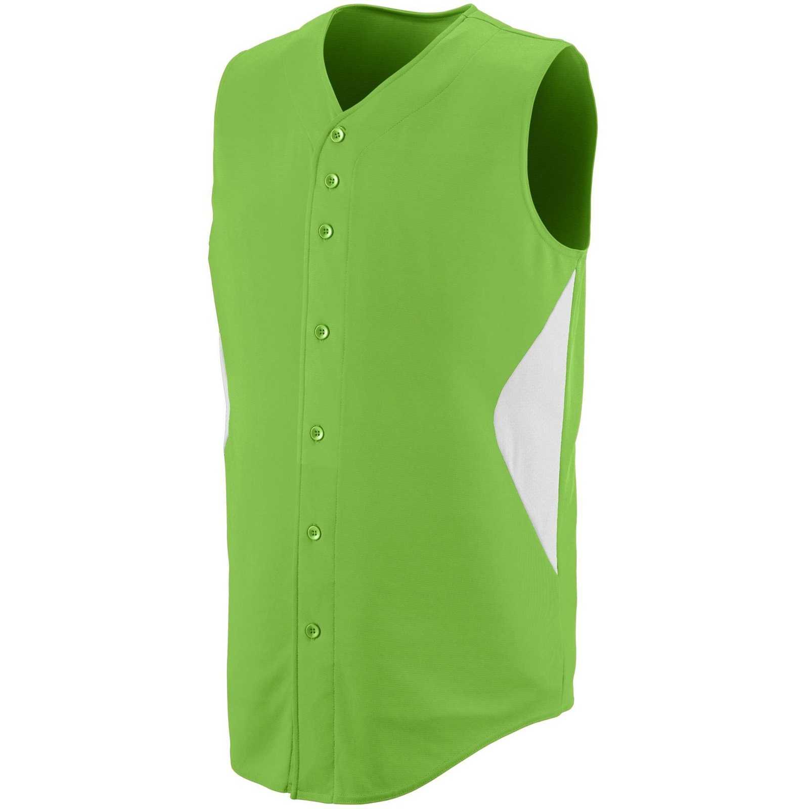 Augusta 1653 Sleeveless Wheel House Jersey - Youth - Lime White - HIT a Double