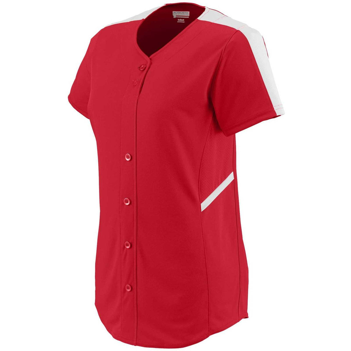 Augusta 1654 Ladies Closer Jersey - Red White - HIT a Double