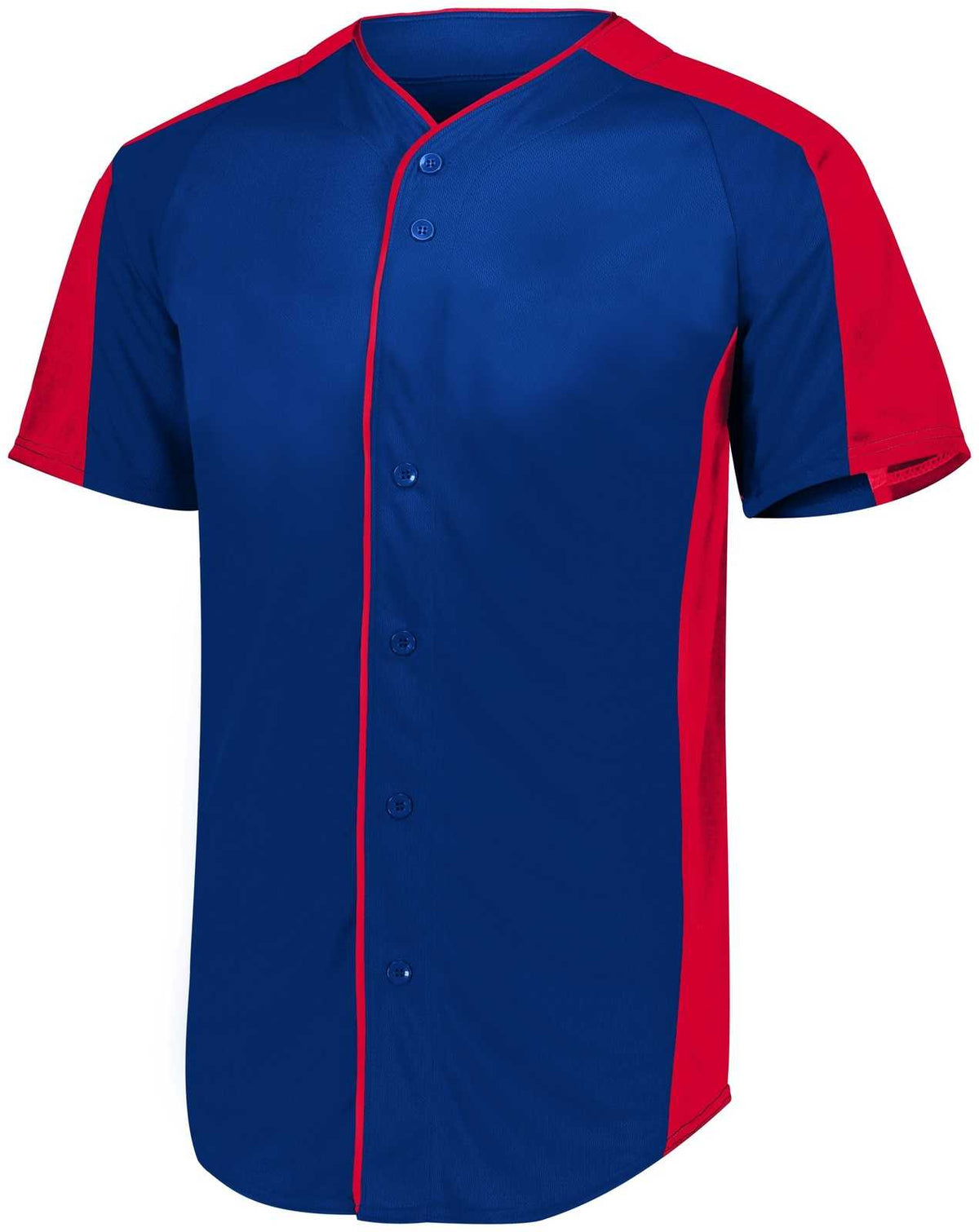 Augusta 1655 Full-Button Baseball Jersey - Navy Red - HIT a Double