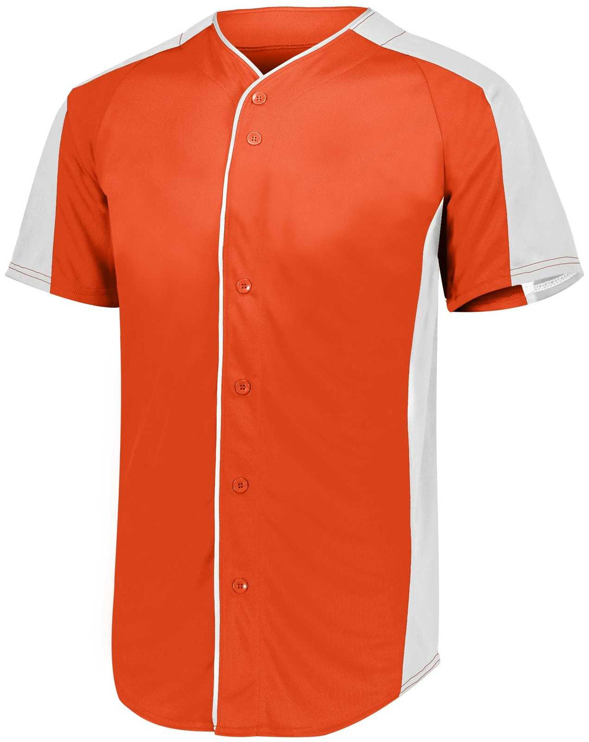 Augusta 1656 Youth Full-Button Baseball Jersey - Orange White - HIT a Double