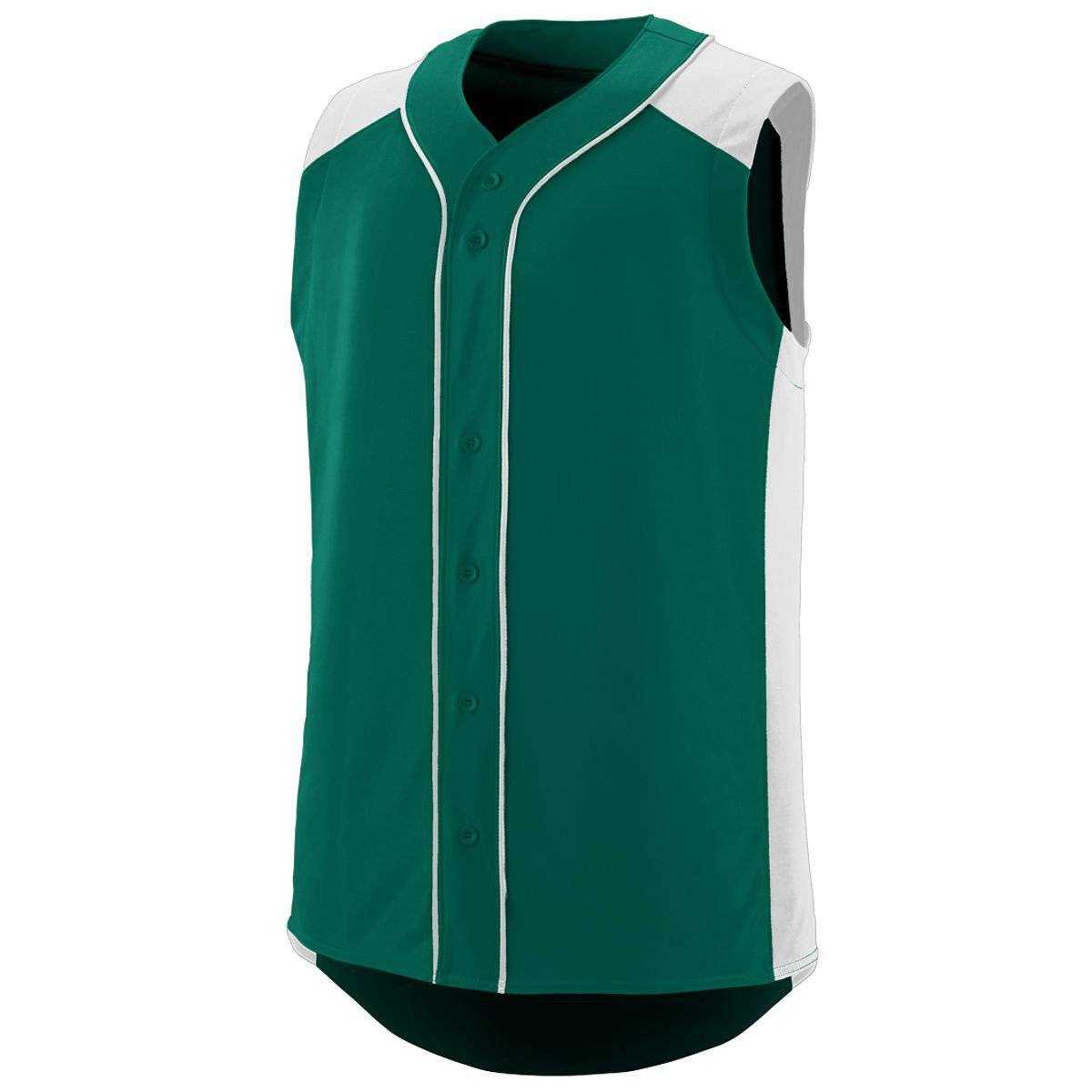 Augusta 1662 Sleeveless Slugger Jersey - Forest White - HIT a Double