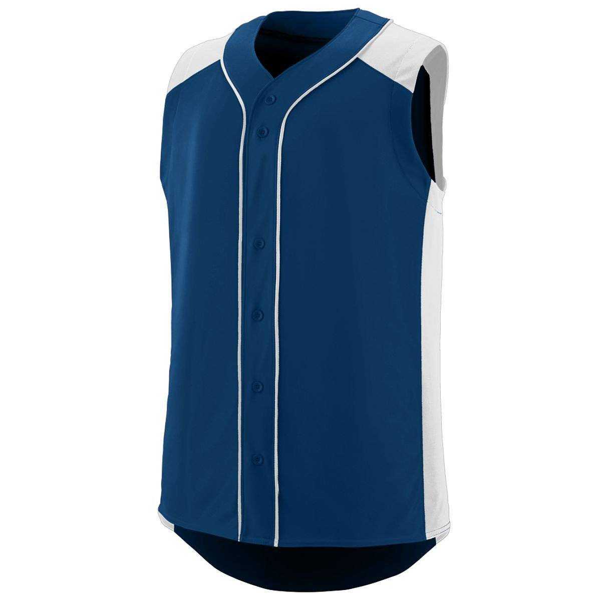 Augusta 1663 Sleeveless Slugger Jersey Youth - Navy White - HIT a Double