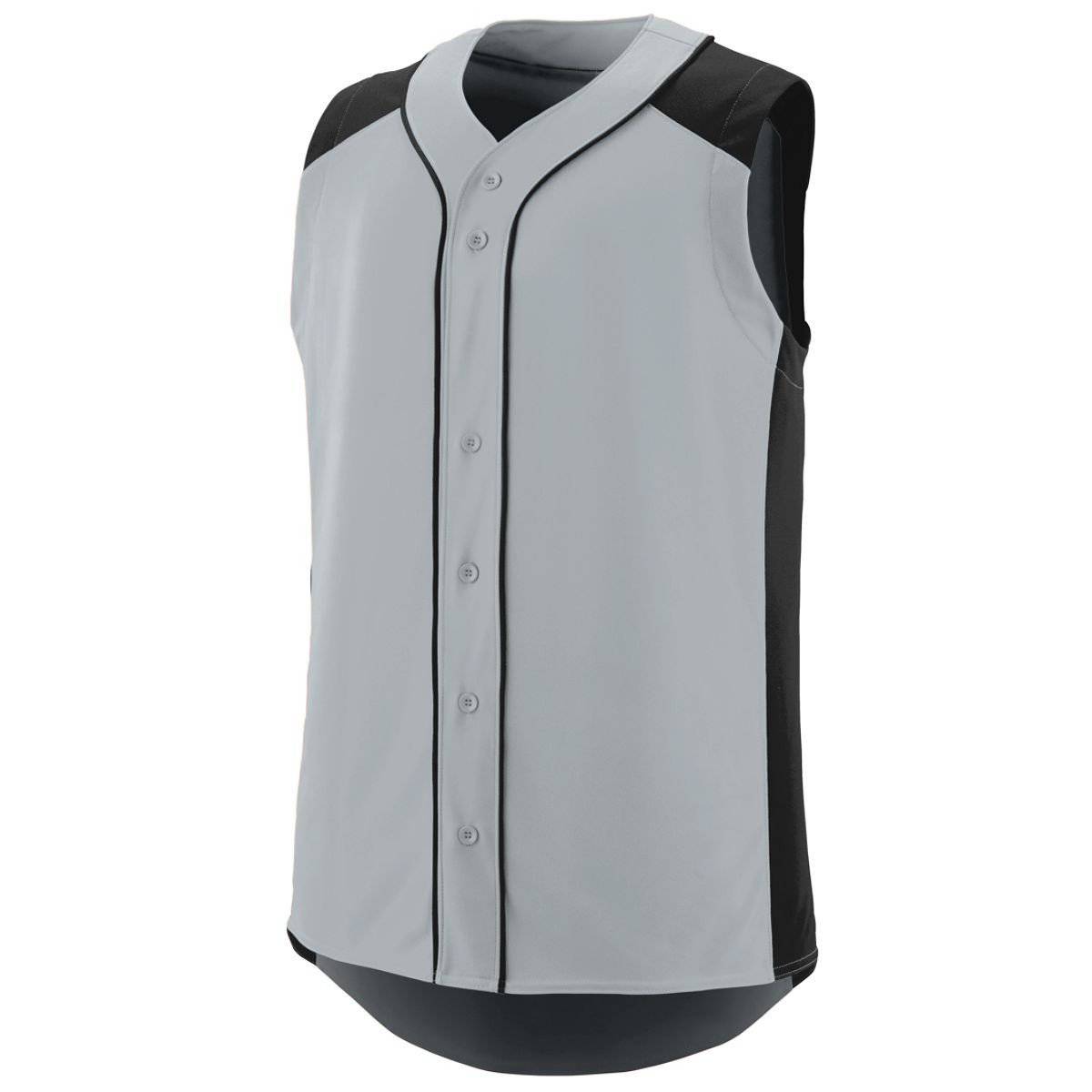 Augusta 1663 Sleeveless Slugger Jersey Youth - Silver Black - HIT a Double