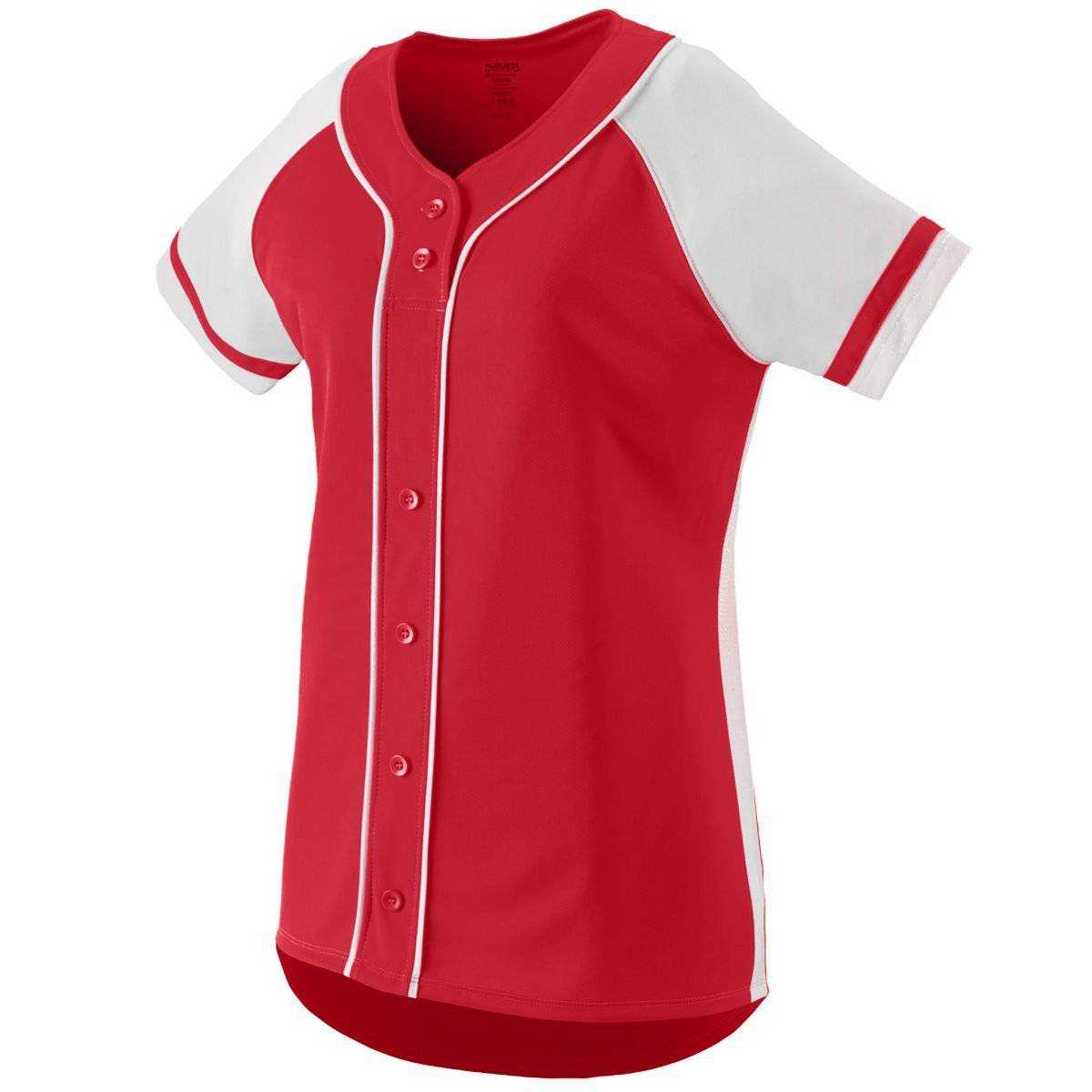 Augusta 1665 Ladies Winner Jersey - Red White - HIT a Double
