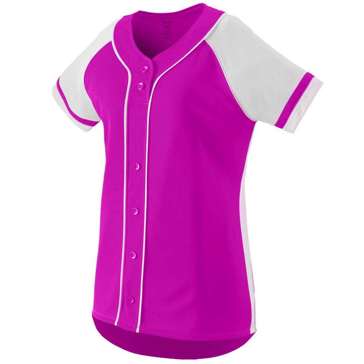 Augusta 1666 Girls Winner Jersey - Pink White - HIT a Double