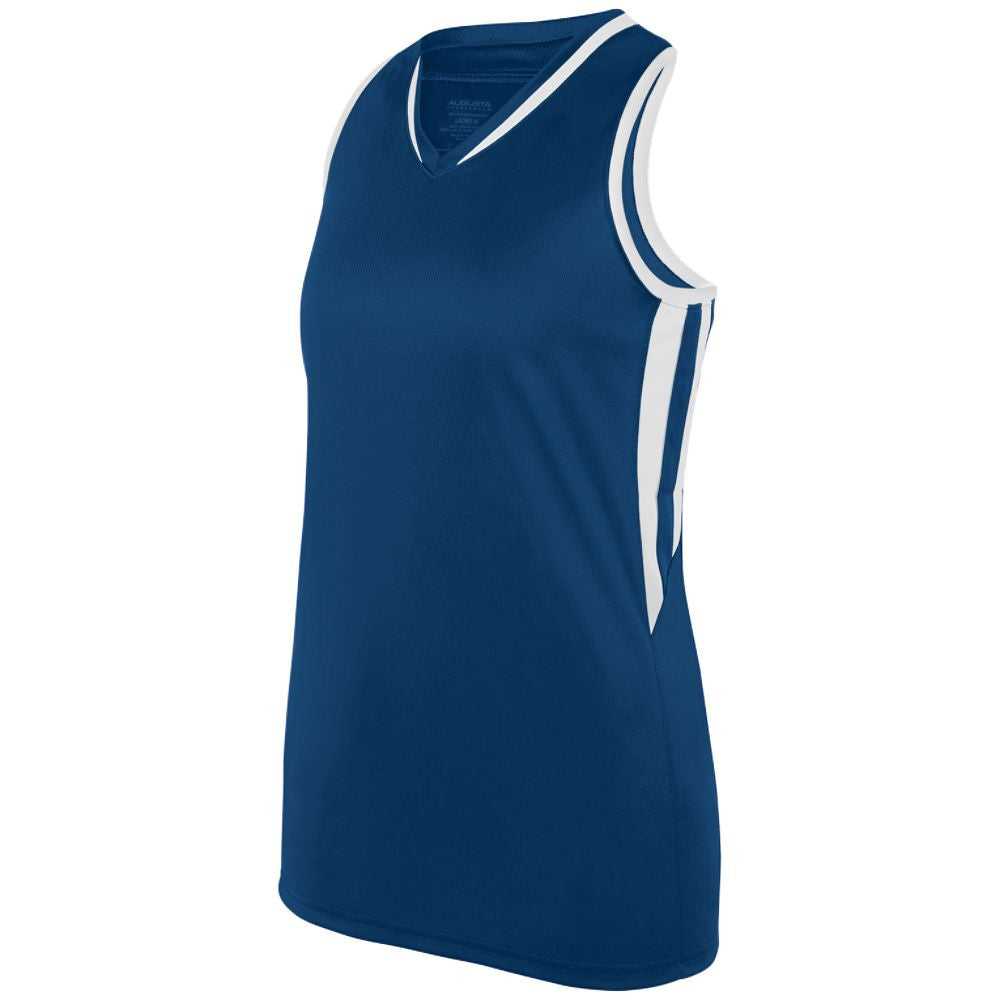 Augusta 1672 Ladies Full Force Tank - Navy White - HIT a Double