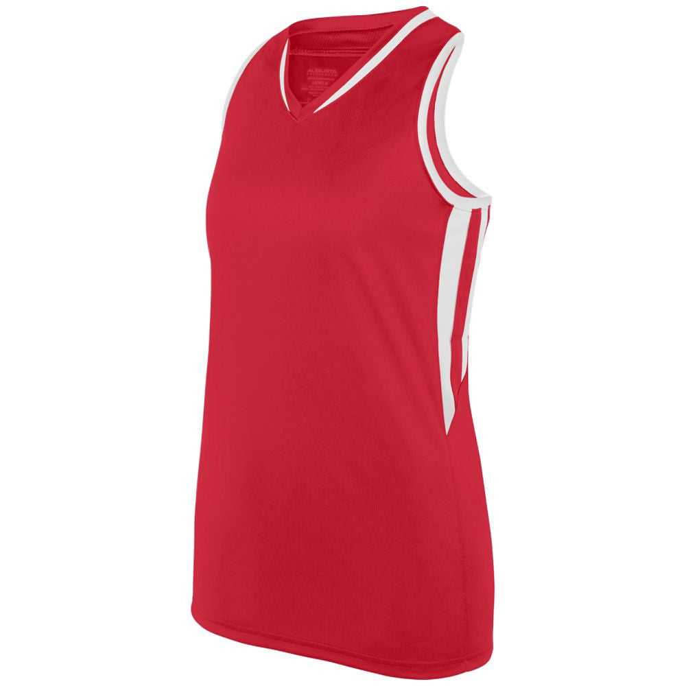 Augusta 1673 Girls Full Force Tank - Red White - HIT a Double