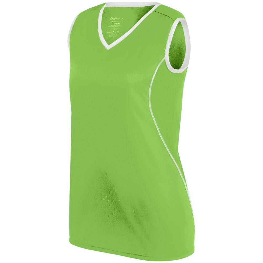 Augusta 1674 Ladies Firebolt Jersey - Lime White - HIT a Double
