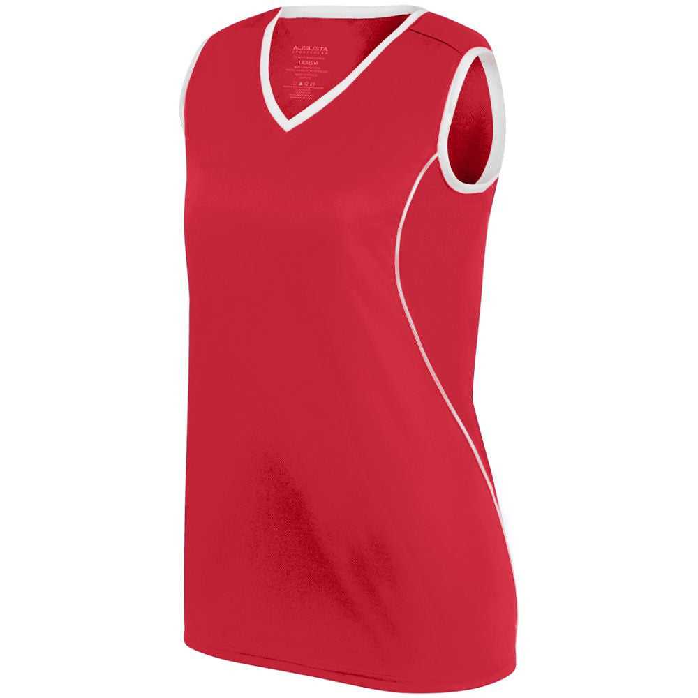 Augusta 1674 Ladies Firebolt Jersey - Red White - HIT a Double