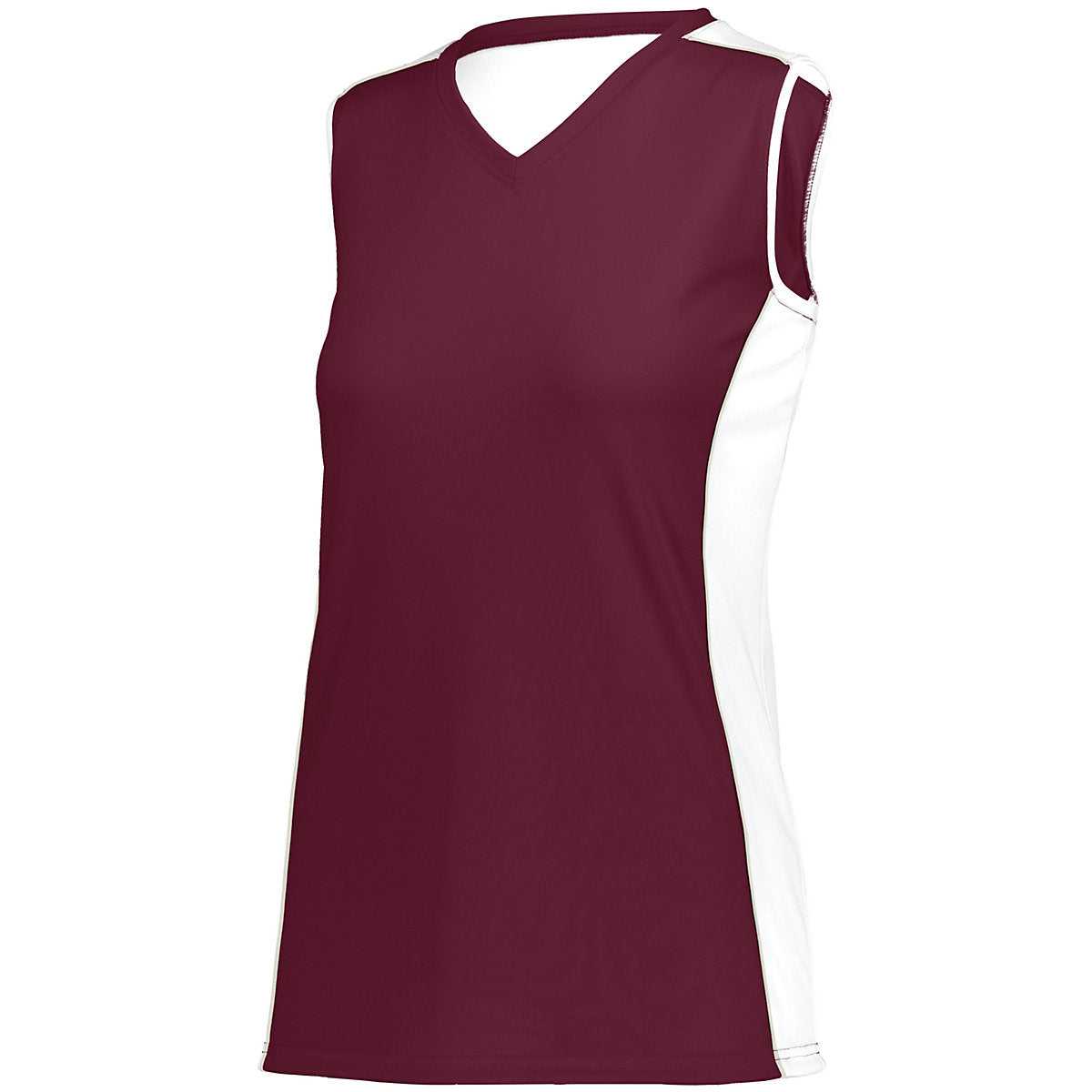 Augusta 1676 Ladies Paragon Jersey - Maroon White Silver Grey - HIT a Double