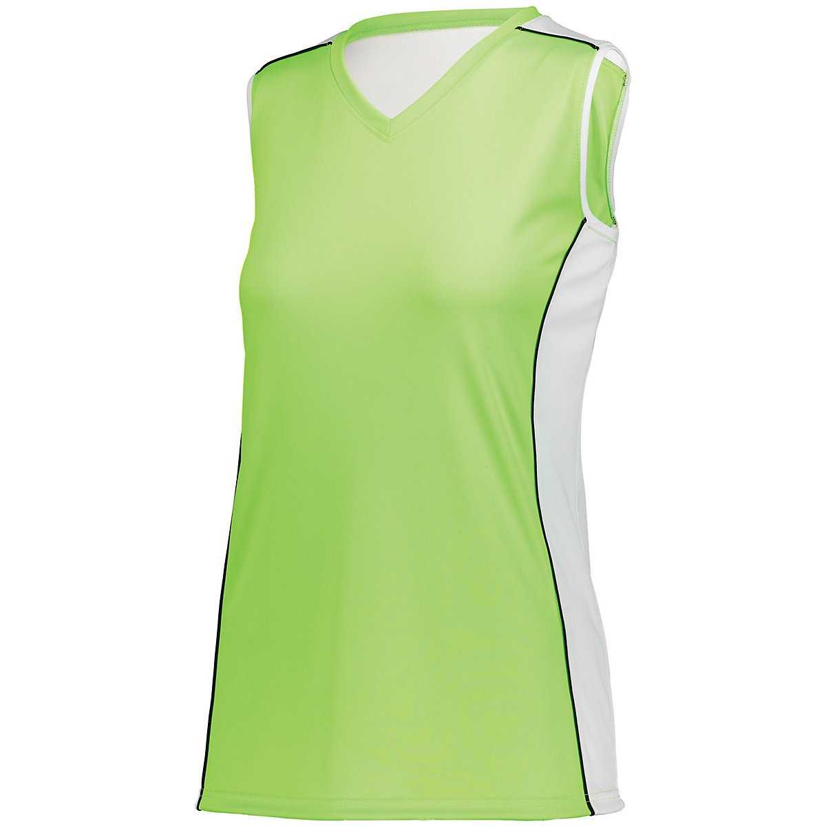 Augusta 1677 Girls Paragon Jersey - Lime White Black - HIT a Double