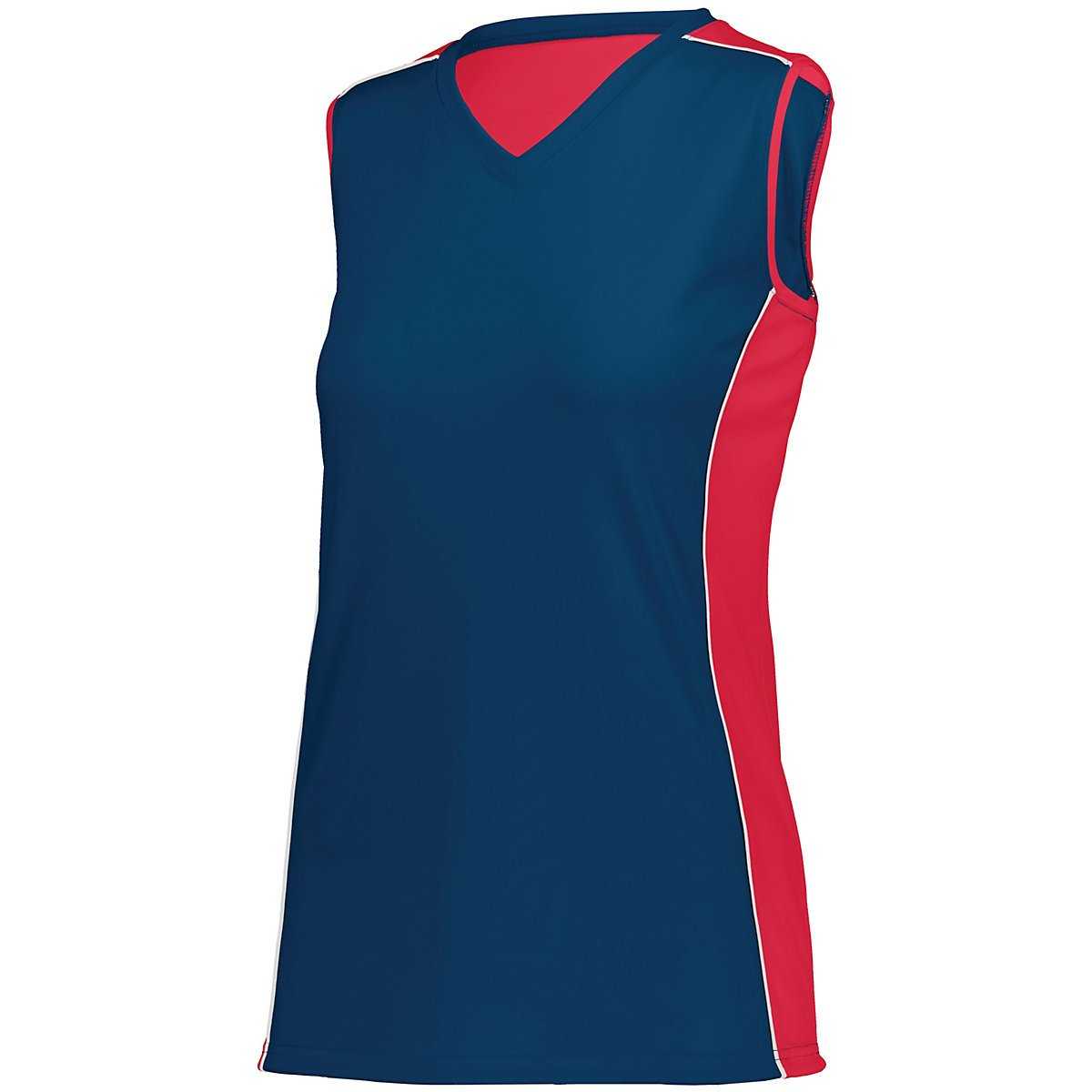 Augusta 1677 Girls Paragon Jersey - Navy Red White - HIT a Double