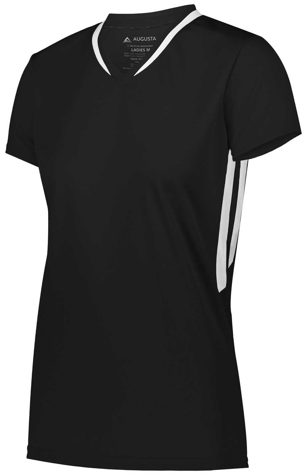 Augusta 1682 Ladies Full Force Short Sleeve Jersey - Black White - HIT a Double