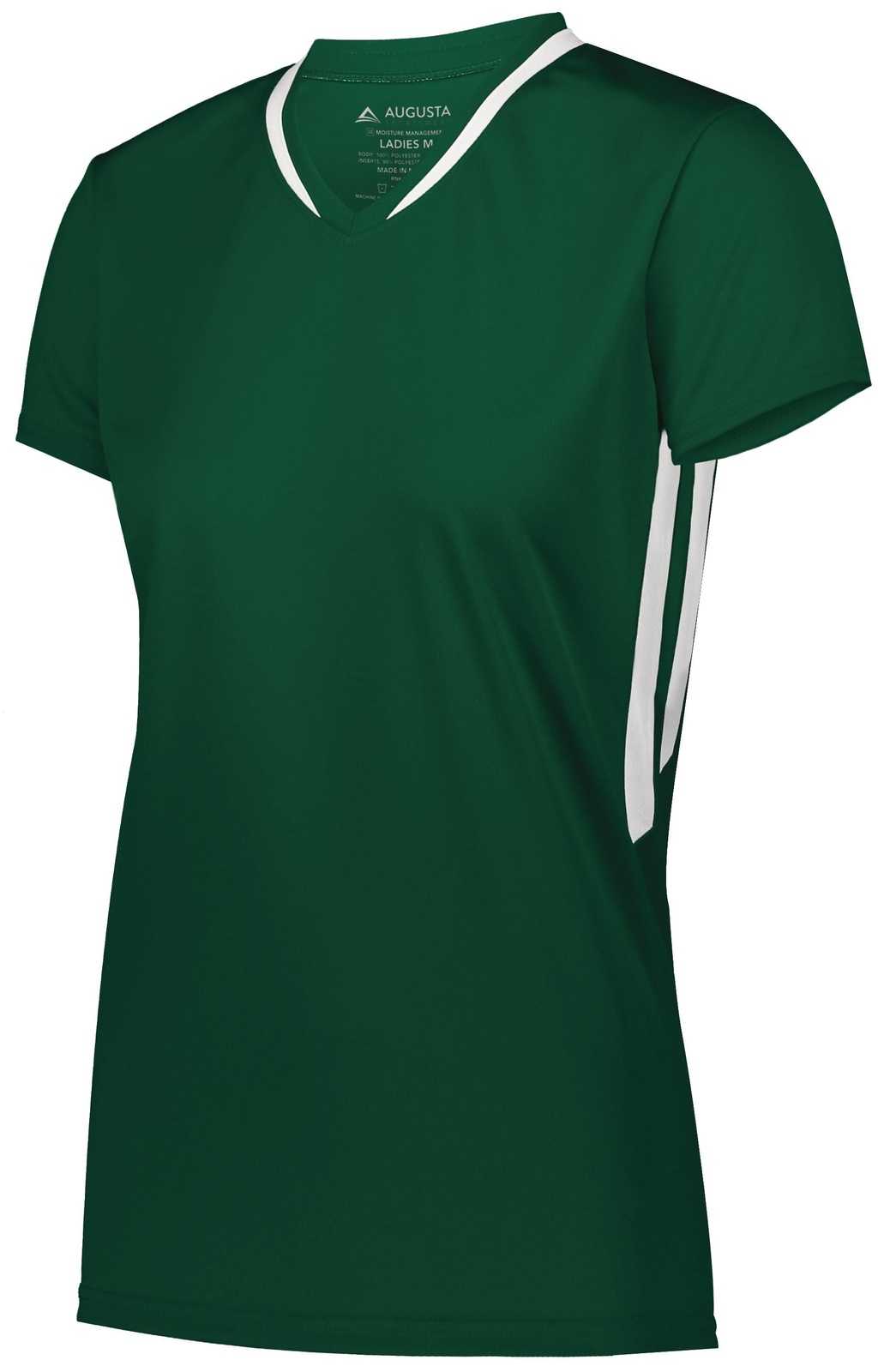 Augusta 1682 Ladies Full Force Short Sleeve Jersey - Dark Green White - HIT a Double