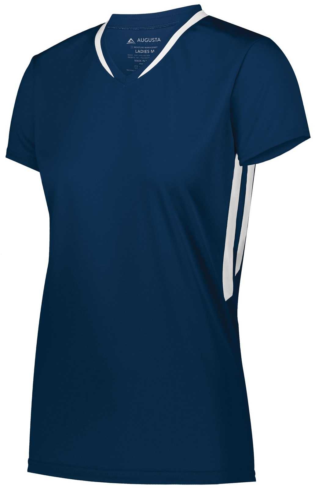 Augusta 1682 Ladies Full Force Short Sleeve Jersey - Navy White - HIT a Double
