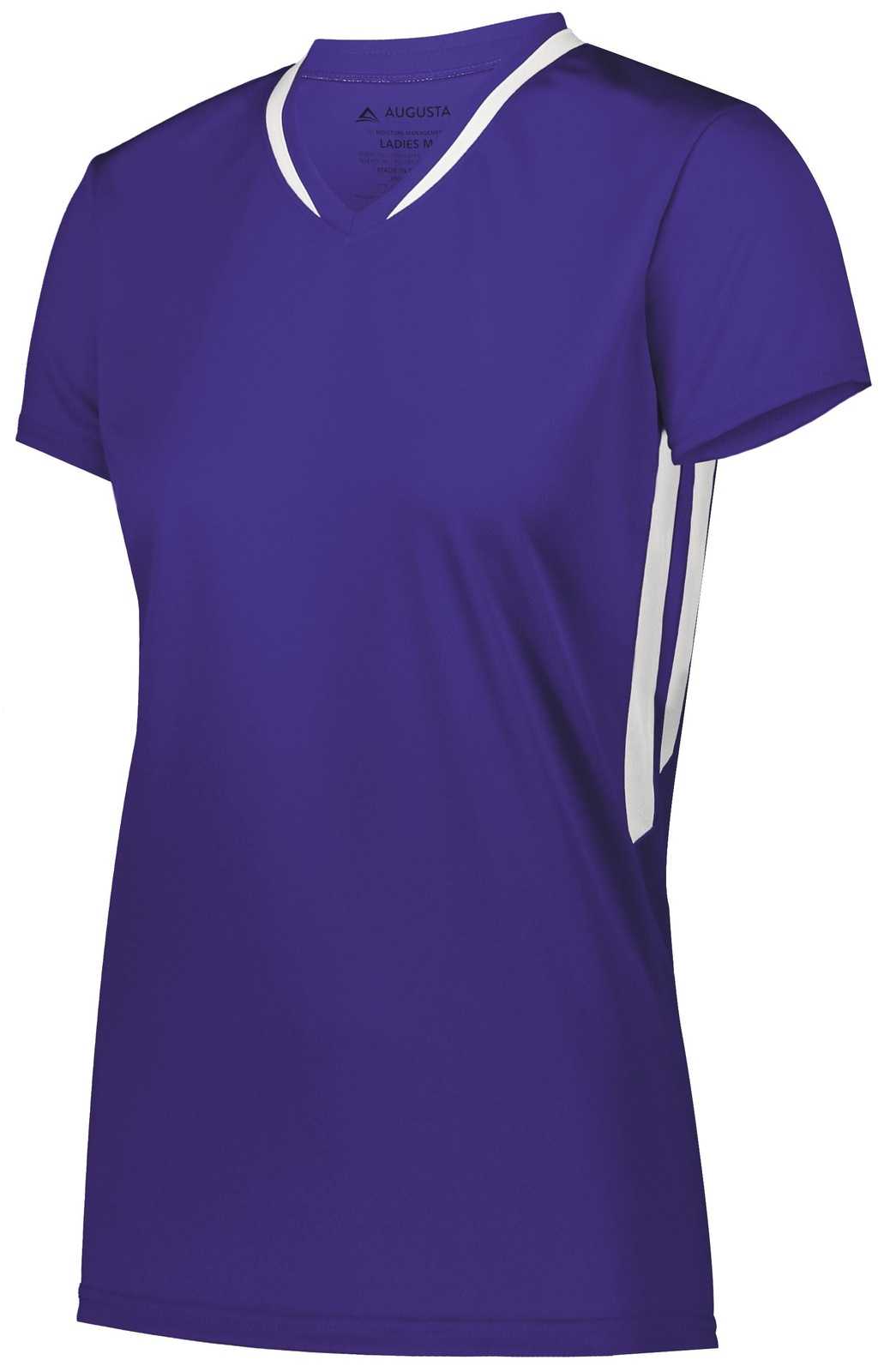 Augusta 1682 Ladies Full Force Short Sleeve Jersey - Purple White - HIT a Double