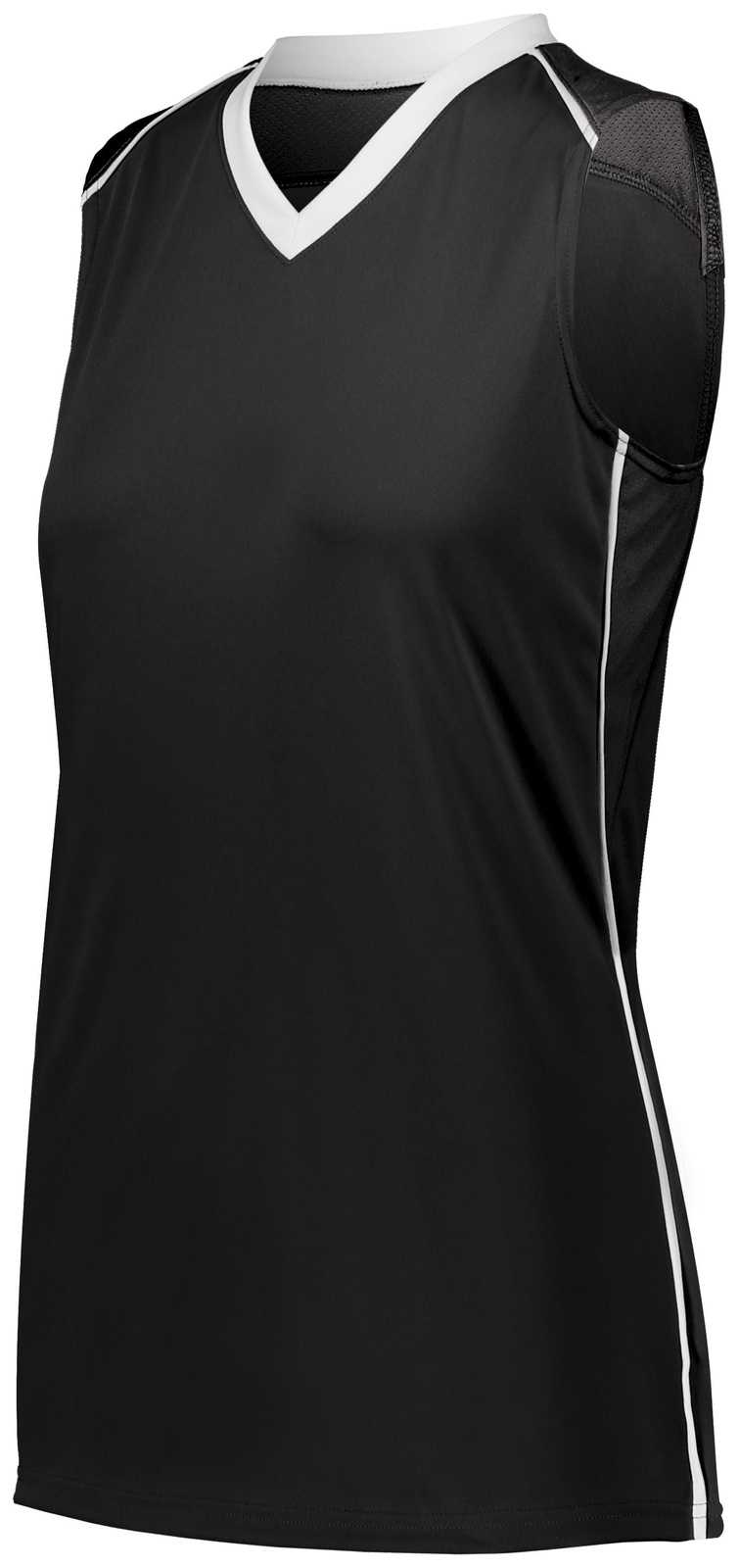 Augusta 1687 Ladies Rover Jersey - Black White - HIT a Double