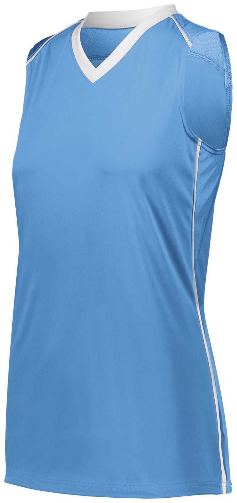 Augusta 1687 Ladies Rover Jersey - Columbia Blue White - HIT a Double