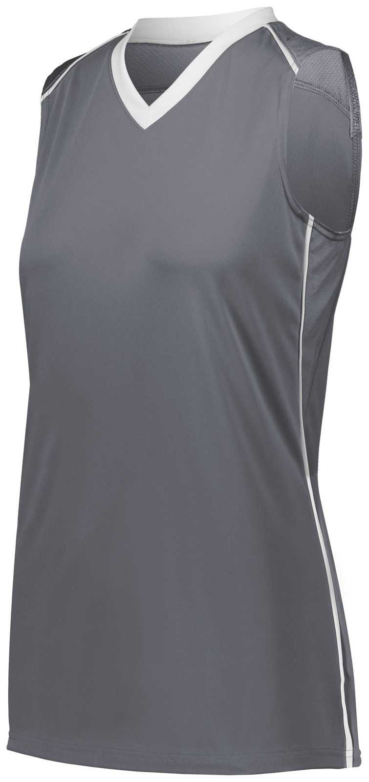 Augusta 1687 Ladies Rover Jersey - Graphite White - HIT a Double