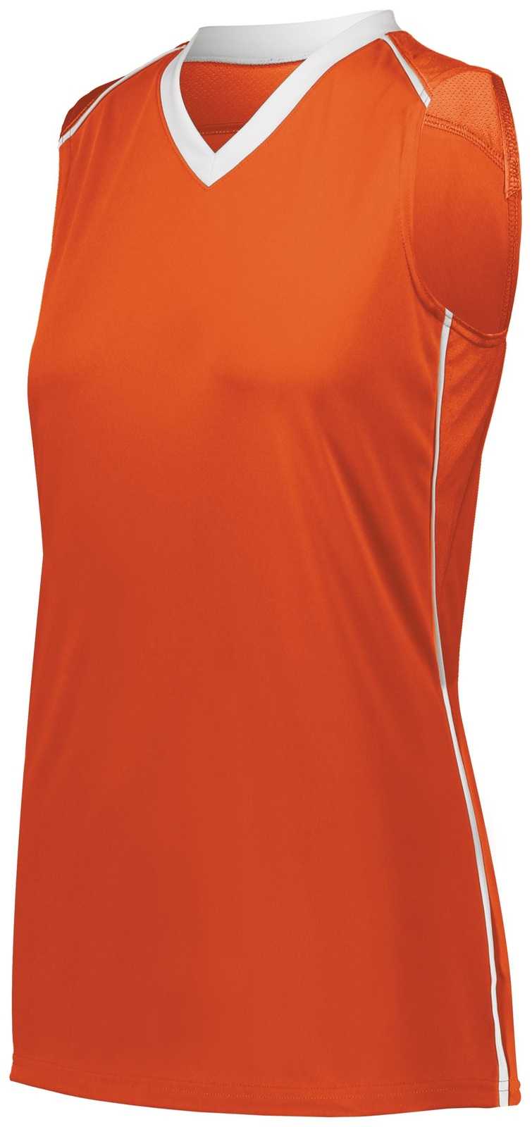 Augusta 1687 Ladies Rover Jersey - Orange White - HIT a Double