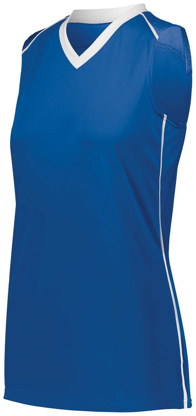 Augusta 1687 Ladies Rover Jersey - Royal White - HIT a Double