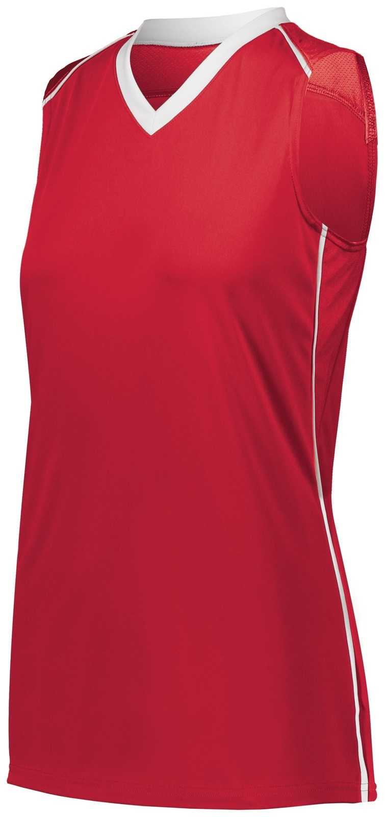 Augusta 1687 Ladies Rover Jersey - Scarlet White - HIT a Double