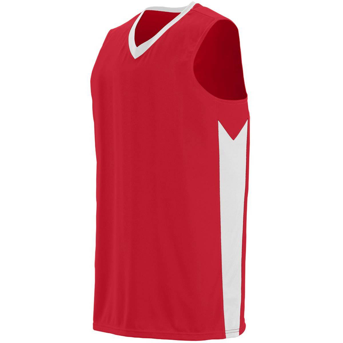 Augusta 1713 Youth Block Out Jersey - Red White - HIT a Double