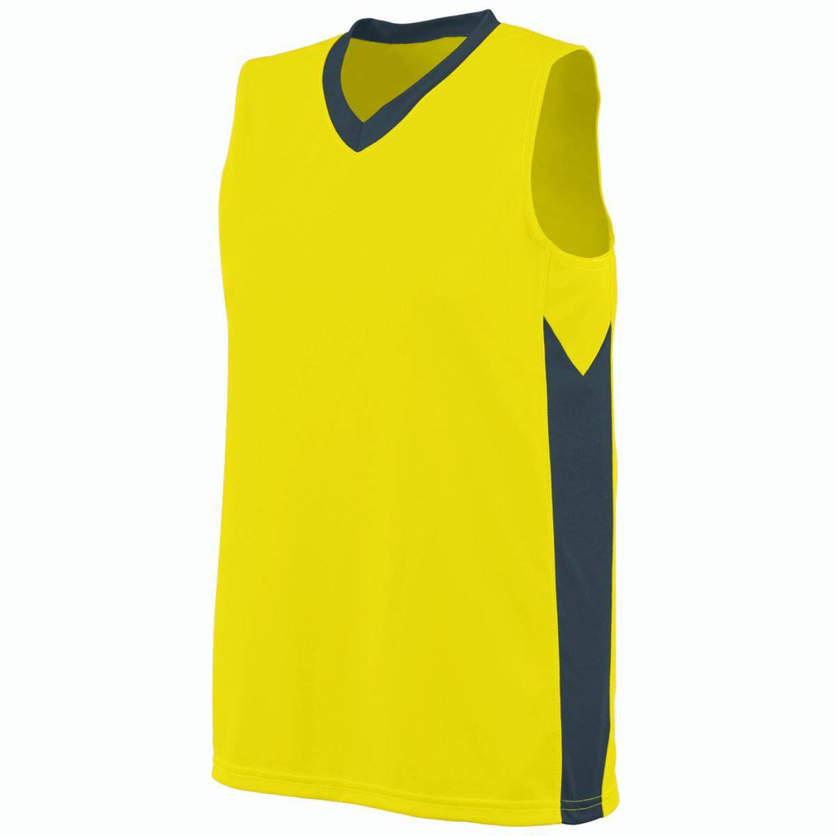 Augusta 1714 Ladies Block Out Jersey - Yellow Dark Gray - HIT a Double