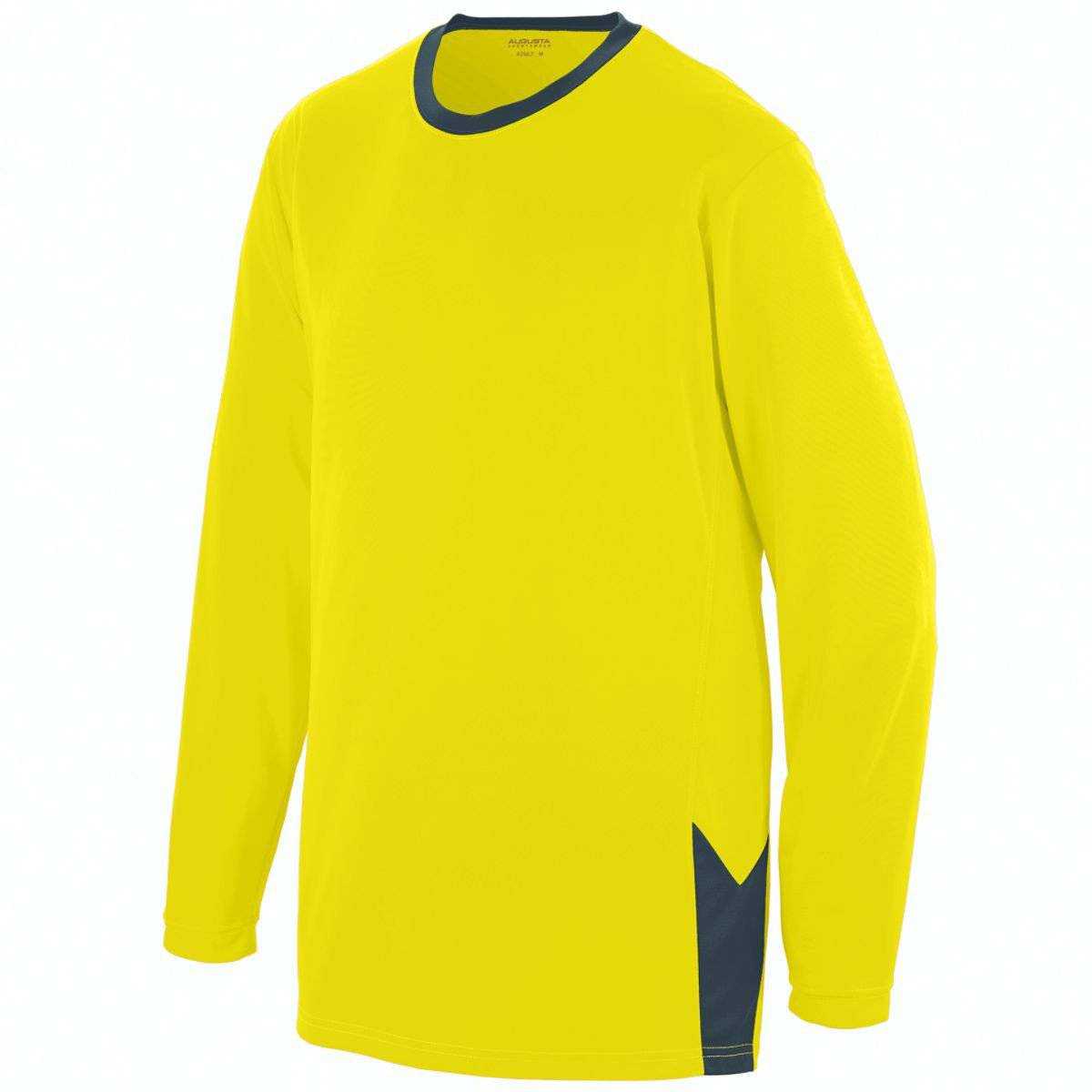 Augusta 1717 Block Out Long Sleeve Jersey - Yellow Dark Gray - HIT a Double